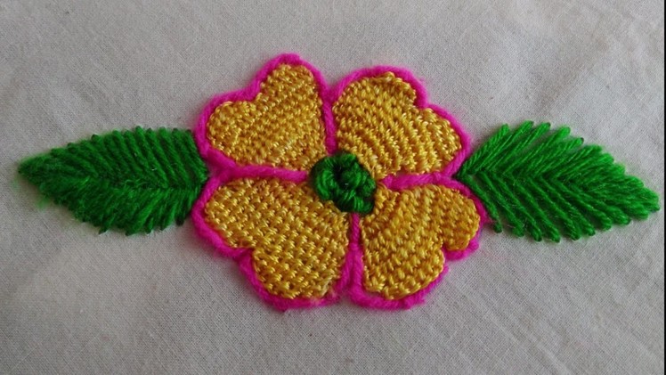 Hand Embroidery || Beautiful Flower Design By Buttonhole Stitch || Embroidery Tutorial