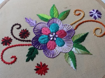 Hand Embroidery Designs | Basic design tutorial | Stitch and Flower-135