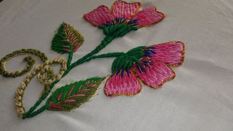 Hand embroidery designs. Hand embroidery stitches tutorial. Burden stitch.