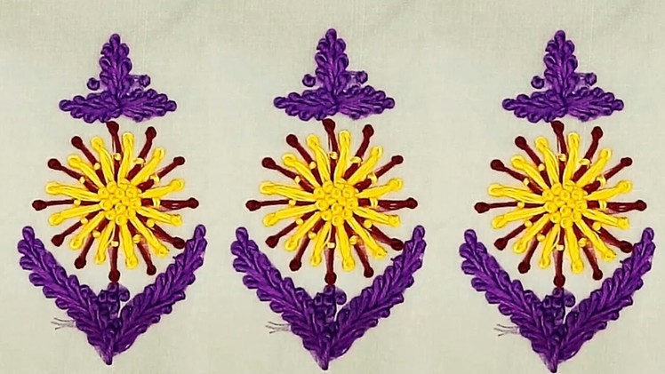 Hand Embroidery: Pistel Stitch Flower Embroidery With Long French knots