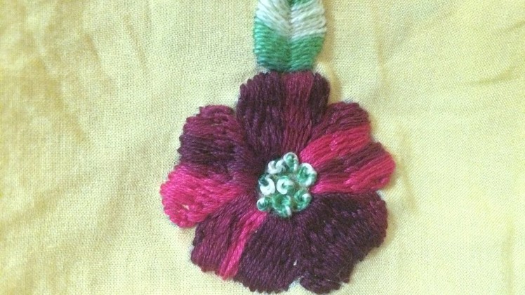 Hand embroidery pola tanka and flower stiching