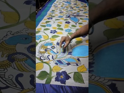 Hand Paint Kalamkari Saree Making