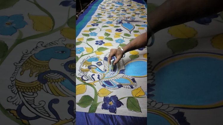 Hand Paint Kalamkari Saree Making