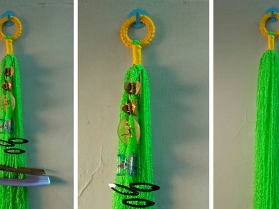 How to make Macrame Comb Hanger from waste macrame. | Macrame art tutorial in hindi