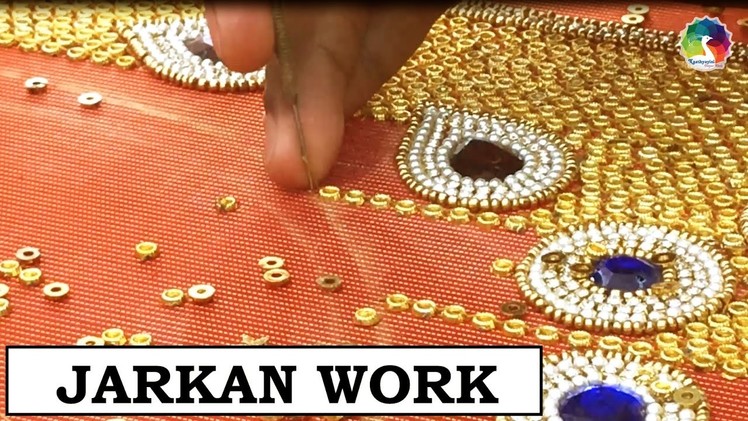 Jarkan Work | Base Stitching & Stone Sticking | Indian Hand Embroidery