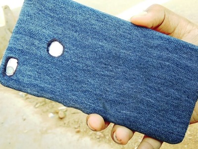 Making phone cover with old jeans and old cover DIY