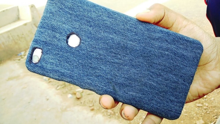 Making phone cover with old jeans and old cover DIY