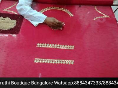 Mirror hand embroidery work for blouse-Angalakruthi Boutique Bangalore