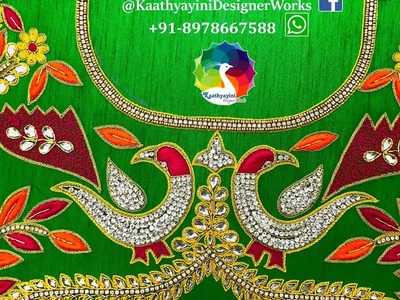 Peacock Design Stone Work Walk-through | Indian Hand Embroidery