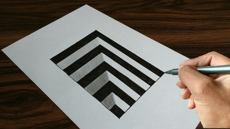 Very Easy Drawing 3D Hole On Paper