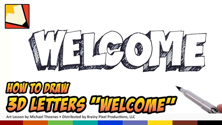 Welcome - How to Draw 3D Letters Welcome | BP