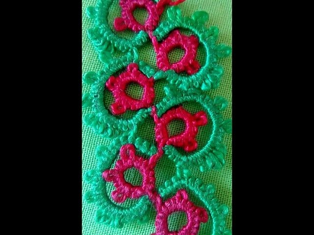 63- Shuttle tatting#Lesson-14,Double lace by continuous thread method(Hindi.Urdu)