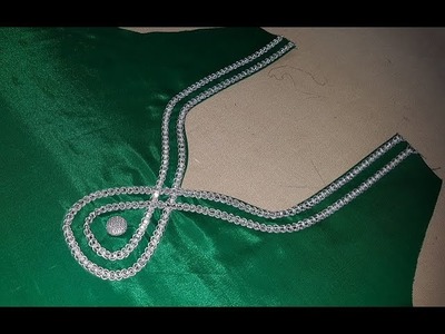 Back Neck Designs with Lace Cutting and Stitching