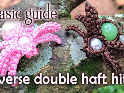 Basic macrame guide: Reverse double haft hitch with cuties spider for sample