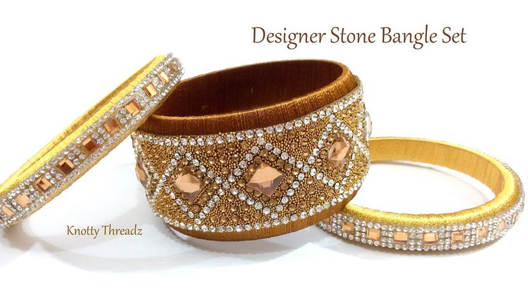 Bridal Bangles | Making of Silk Thread Kundan Bangle Set | Designer Kangans | www.knottythreadz.com