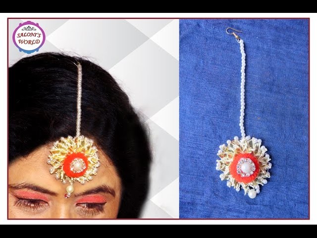 DIY How To Make Gota Maang Tikka for Bridal Jewellery Episode -3 ( in Hindi)  by Jyoti Sachdeva .