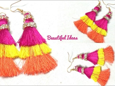 DIY.tassel Designer Earrings.Hangings.Silk thread Tassel Designer Hangings.Earrings.Tassel earrings