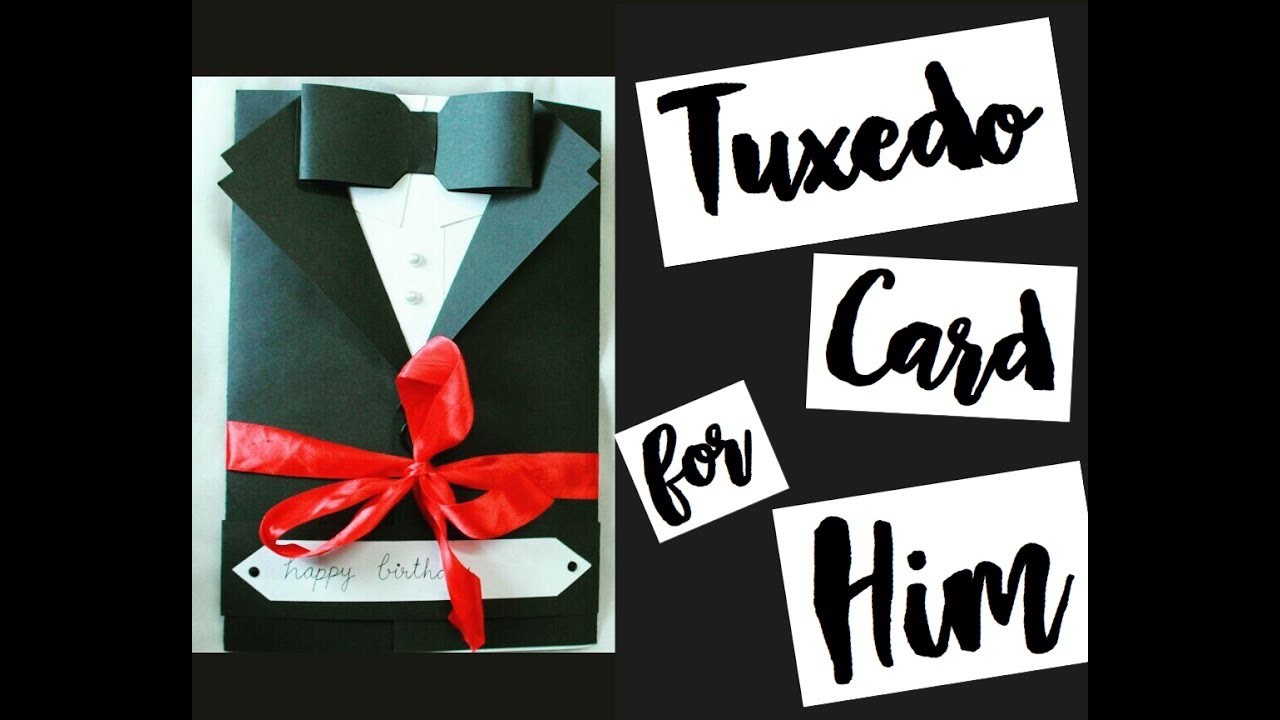 DIY Tuxedo card for him ❤️ | SCISSORS AND RIBBONS | Handmade Gifts