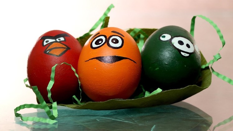 Easter Egg Faces Drawing - Angry Bird Inspired