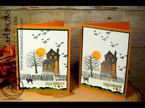 Halloween Scares Card featuring the Black Ombre Ink Pad by Stampin' Up!