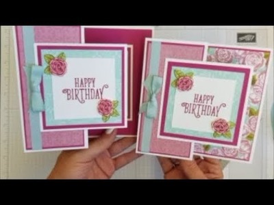 Happy Birthday Gorgeous Double Z fold card Case Card Class #211 Stampin'  Up! Stamps.
