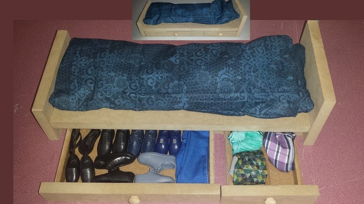 How to make a Doll Bed with Drawers that Open