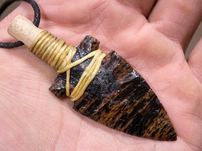 How To Make a Stone Arrow Pendant With an Obsidian Arrowhead
