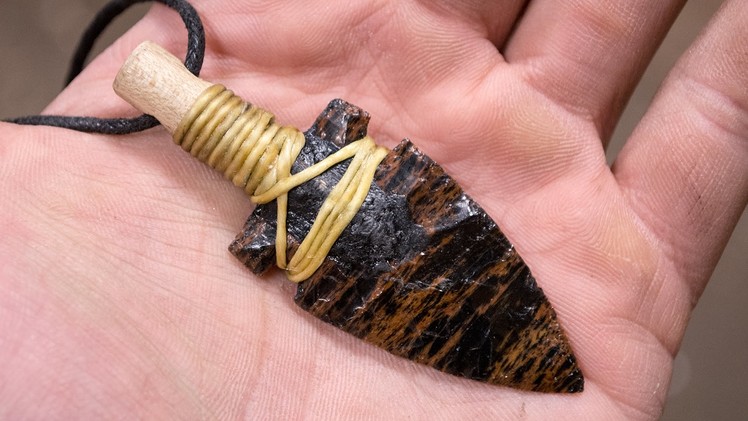 How To Make a Stone Arrow Pendant With an Obsidian Arrowhead