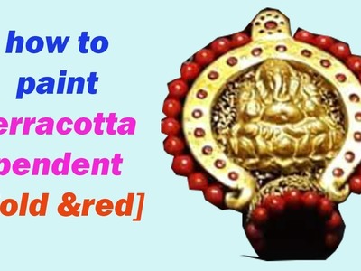 How to paint  terracotta jewellery( RED COLOUR). how to paint clay jewellery