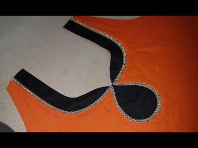 Latest Back Neck Designs with Lace Cutting and Stitching