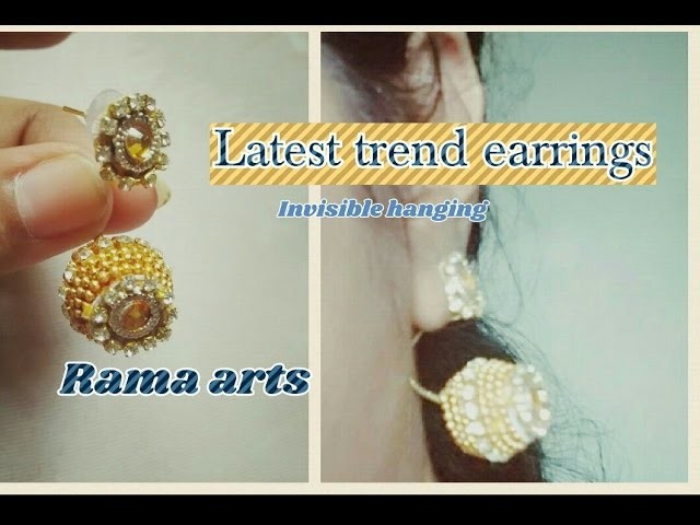 Latest trend earrings - making of invisible hanging earrings | jewellery tutorials