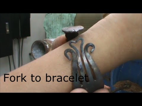 Making a decorative fork bracelet (messing around in the shop)