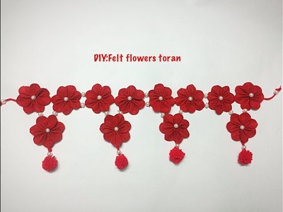 Making of felt flower Toran.festival decoration.pooja room decoration.Diwali decoration ideas