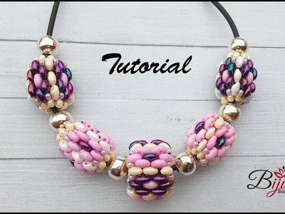 Necklace from beaded flower elements - tutorial