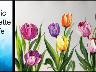 Paint Tulip flowers with Acrylic Paints and a Palette Knife - Basic Acrylic Techniques - Episode 7