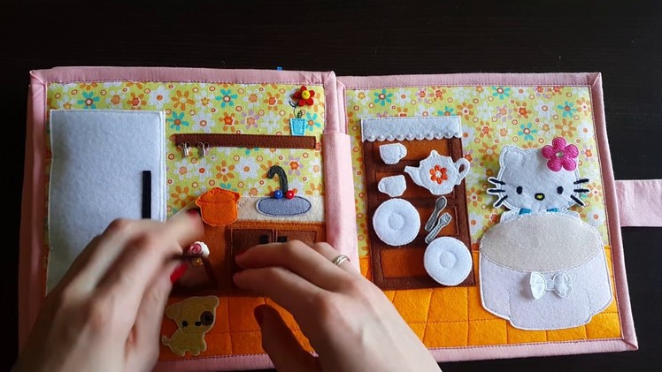 Quiet book for girls The dollhouse with Kitty