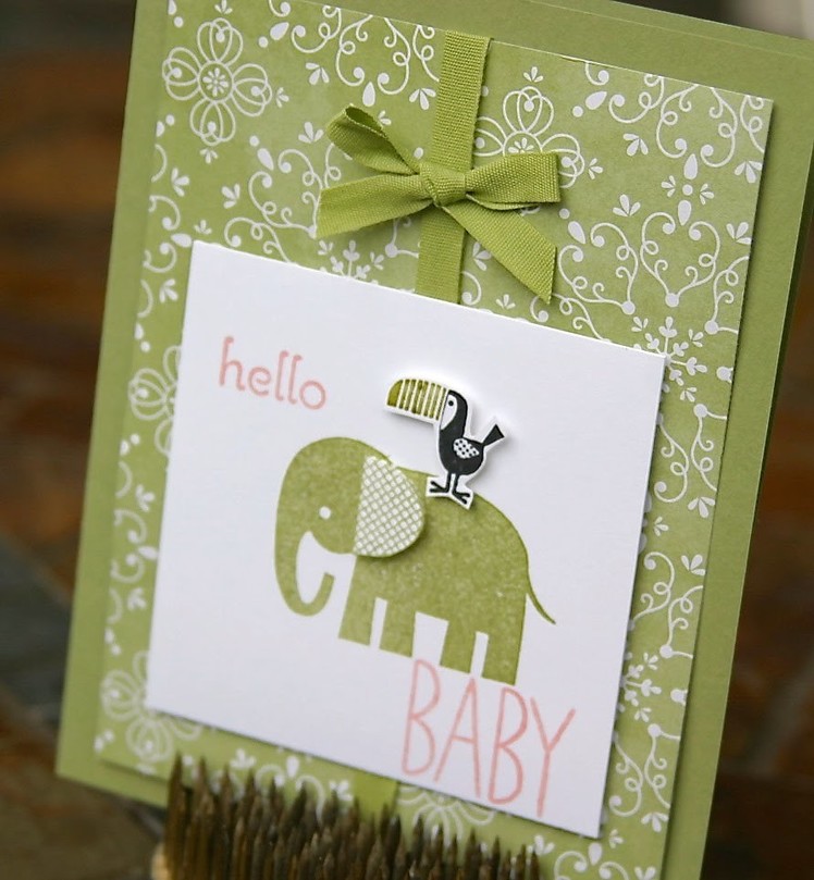 Stampin' Up New Baby Card using Zoo Babies