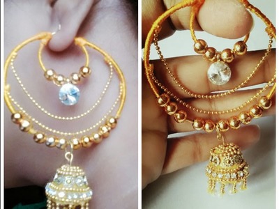 Trendy earrings making with silk thread and bangles