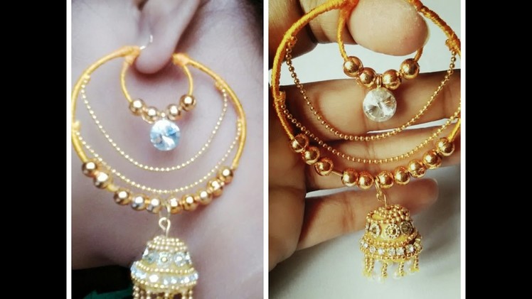 Trendy earrings making with silk thread and bangles
