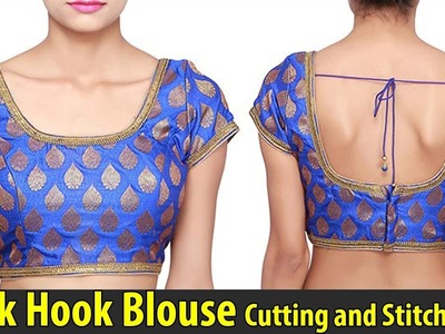 Back Hook Blouse Cutting and Stitching | Back Open Blouse | Back Button Blouse Tailoring Class