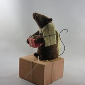 Bailey's Gift, Christmas Ornament, Christmas Decor, Christmas Gift, Handmade Fabric Art, Mouse