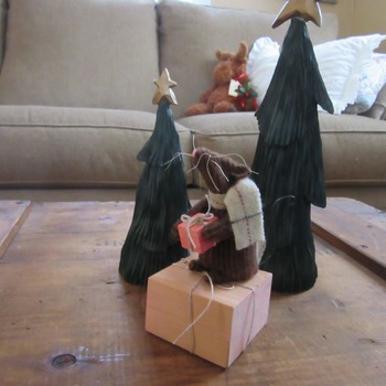 Bailey's Gift, Christmas Ornament, Christmas Decor, Christmas Gift, Handmade Fabric Art, Mouse