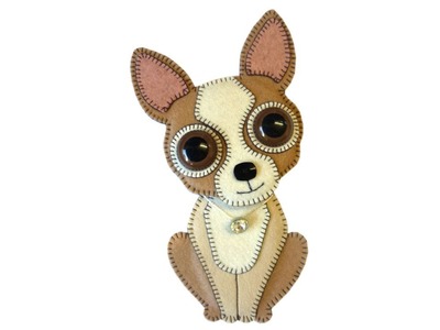 Chihuahua luggage tag tutorial FREE PATTERN with Lisa Pay