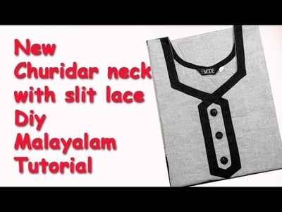 Churidar neck design cutting and stitching Malayalam Tutorial, beginners kurti neck desig