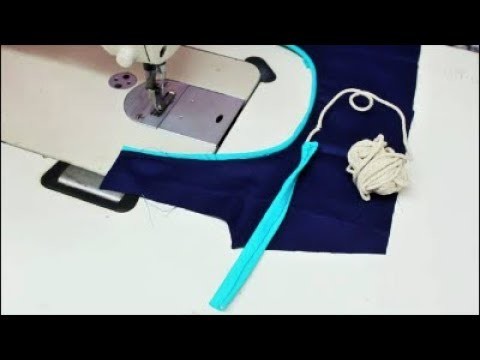 Cross Cut Neckline Thread Piping Simple & Easy Methods (DIY)