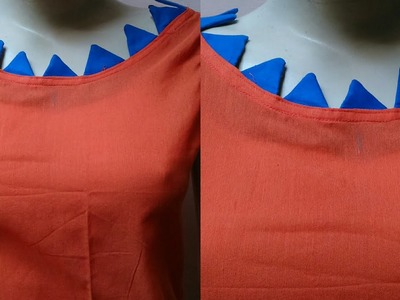 Designer boat neck design for kurti.blouse cutting and stitching step by step tutorial