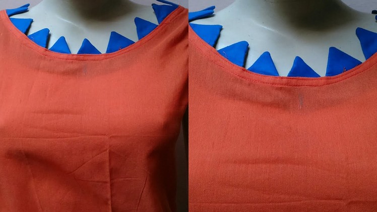 Designer boat neck design for kurti.blouse cutting and stitching step by step tutorial