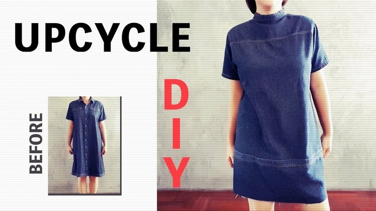 DIY Upcycle Denim Dress to Boxy Mini Style, Front to Back