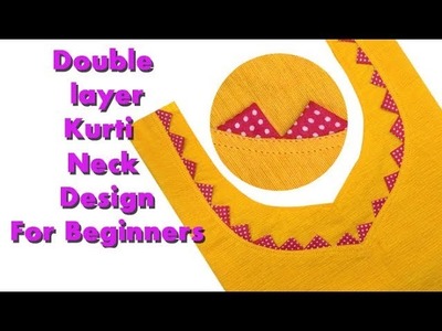 Double layer Churidar neck design cutting and stitching malayalam DIY tutorial easy method
