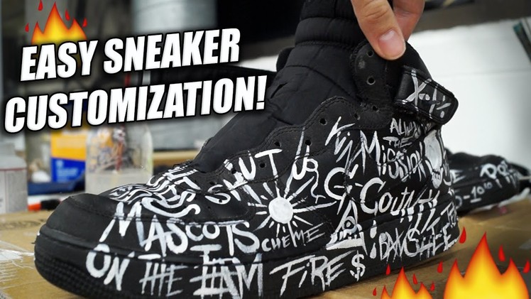 Easiest Way To Customize Sneakers! Tutorial: Repaint and Restore Air Force Ones with Words!